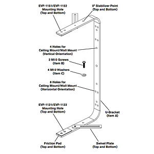 EV U-BRACKET FOR EVF LOUDSPEAKER SERIES