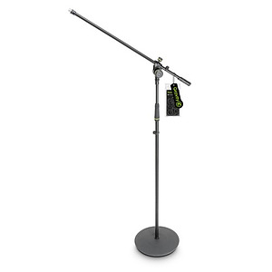 GRAVITY MICROPHONE STAND WITH ROUND BASE & 2 POINT ADJUSTMENT BOOM