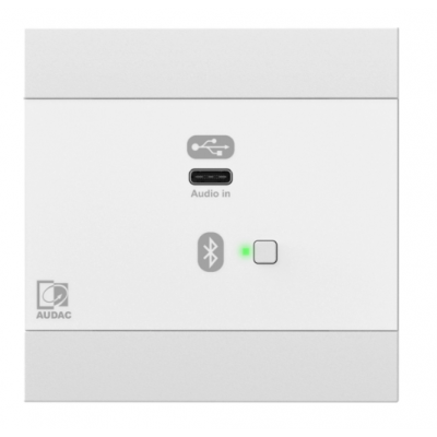 AUDAC NETWORKED AUDIO INPUT PANEL USB TYPE-C INPUT + BLUETOOTH RECEIVER 4-CHANNEL DANTE / AES67 (INCLUDES WB
