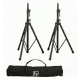 SPEAKER STANDS KIT 2x TSS-1 BLACK TRIPOD STANDS WITH BLACK CARRYING CASE