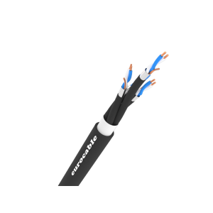 EUROCABLE LKMF04P 4PR 24AWG MULTIPAIR ANALOG/AES/DMX 100OHM AL FOIL SHIELDED PVC JACKET BLACK